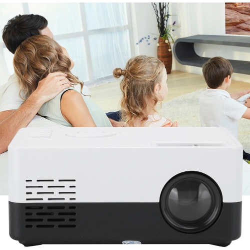 Mini projecteur portatif HD Mini Projecteur de cinéma stéréo haute fidélité - Noir et blanc