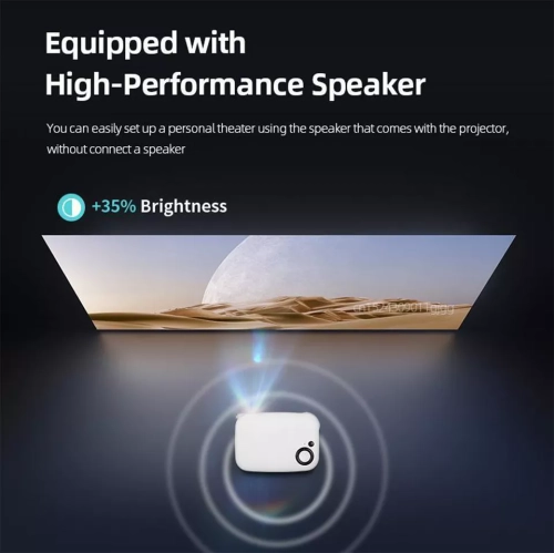 「2-inch TFT LCD projector」320*240 resolution | 1000 lumens brightness light source | 30-60 inch projection screen | Using Mstar V53 chip——white