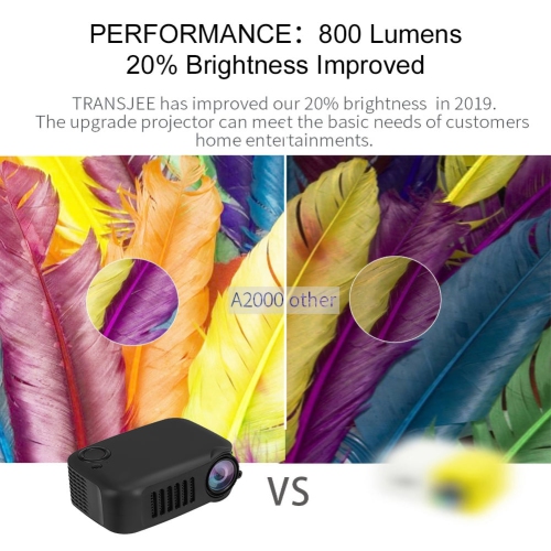 Projecteur portatif, mini projecteur tricolore maison résolution 320 x 240, écran LCD 2 po, projecteur pratique, haute luminosité, réel