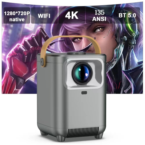 4K Mini Projector for 120 ANSI, 4000 Lumens, 1080p HD Small Home Theater Projector with WiFi and Bluetooth, Portable Android LED Smart Wall Display