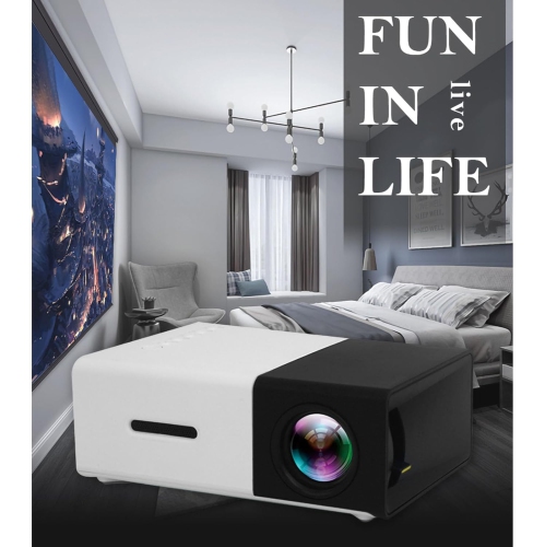 Micro Mini Projector Home LED Portable Small Projector HD 1080p - Black