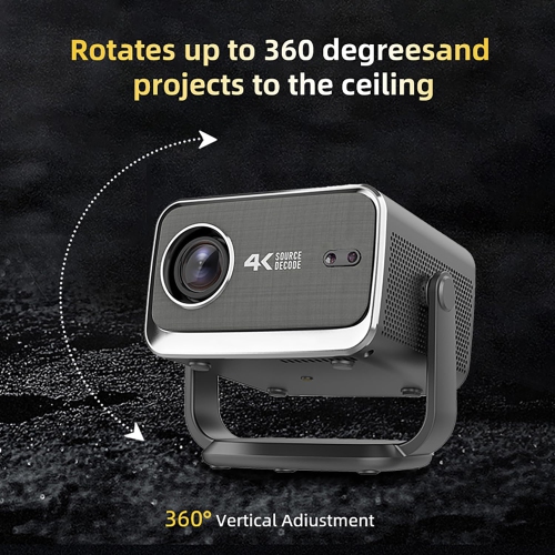 Smart projector with WiFi 6 and Bluetooth, outdoor movie projector, 1080p auto focus ceiling projector