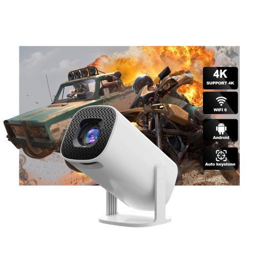Projector Android Portable Projector WiFi Bluetooth Outdoor HD Home Projector(white)