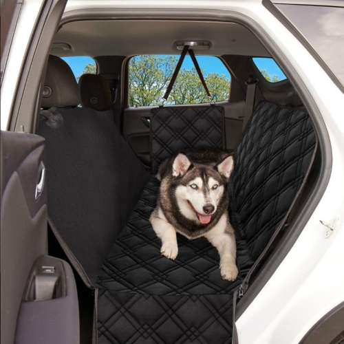 Dog car Seat Covers of Back Seat Cars/Trucks/SUV-Universal Size Waterproof,Hammock Style,Side Flaps, Non-Slip With one Dog car Seat Belt