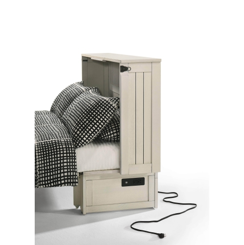 Night and Day Daisy Murphy Cabinet Bed with Queen Gel Memory Foam Mattress - Vintage White