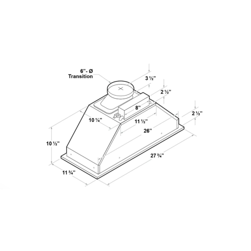 Victory 27 Inch 600 CFM Insert Range Hood- Q1-27