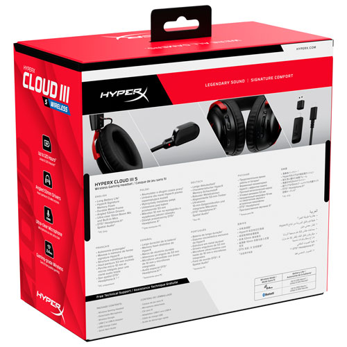 Casque de jeu multiplateforme sans fil avec microphone Cloud III S de HyperX - Noir/Rouge- Exclusivité de Best Buy