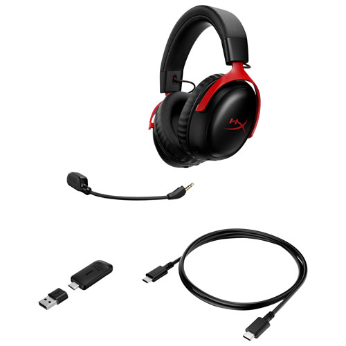 Casque de jeu multiplateforme sans fil avec microphone Cloud III S de HyperX - Noir/Rouge- Exclusivité de Best Buy