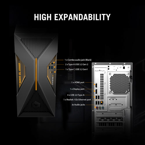 Ordinateur de jeu TUF Gaming T500 d'ASUS - Gris éclipse solaire