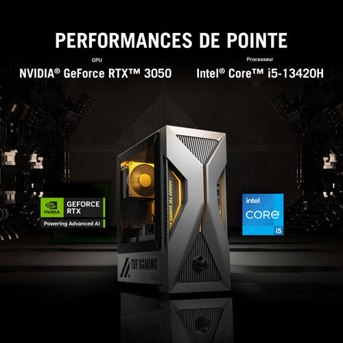 Ordinateur de jeu TUF Gaming T500 d'ASUS - Gris éclipse solaire