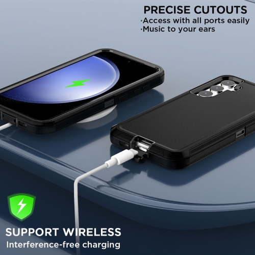 [CS] Étui rigide robuste et antichoc Triple 3 couches Defender pour Samsung Galaxy A36/A56, gris