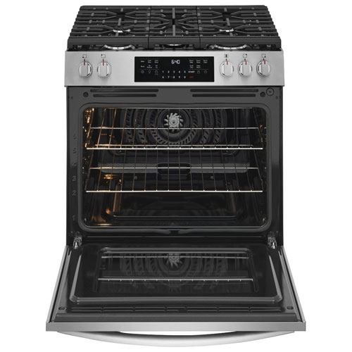 Frigidaire Gallery 30" 6.0 Cu.Ft. Fan Convection Freestanding Gas Air Fry Range (GCFG3059BF) - Stainless