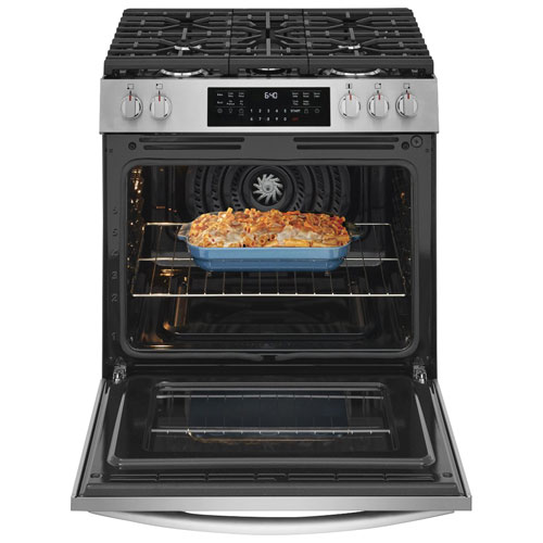 Frigidaire Gallery 30" 6.0 Cu.Ft. Fan Convection Freestanding Gas Air Fry Range (GCFG3059BF) - Stainless