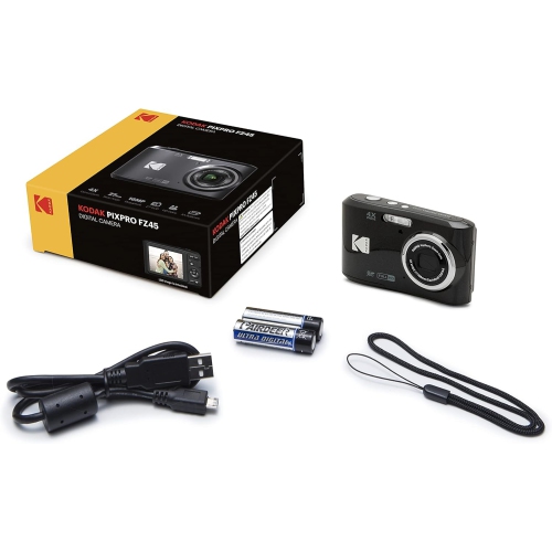 KODAK PIXPRO Friendly Zoom FZ45-BK 16MP Digital Camera with 4X Optical Zoom 27mm Wide Angle and 2.7" LCD Screen
