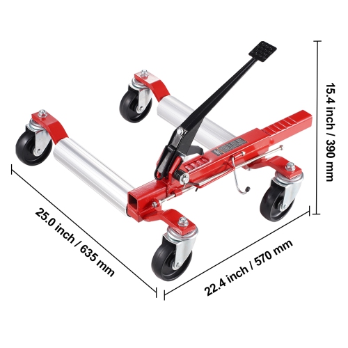 VEVOR 1500 Lbs Wheel Dolly, Car Jack Dolly Lifter with 360° Rotatable Wheels, Heavy Duty Vehicle Positioning Ratchet Tire Jack, for Vehicle Car Auto