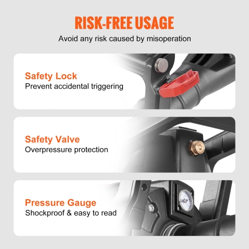 VEVOR 2.4 Gal/9 L Tire Seater, Air Tire Blaster, 150 PSI Handheld Blaster,Portable Tire Inflator Tool, 87-116 PSI Operating Pressure for Tractor