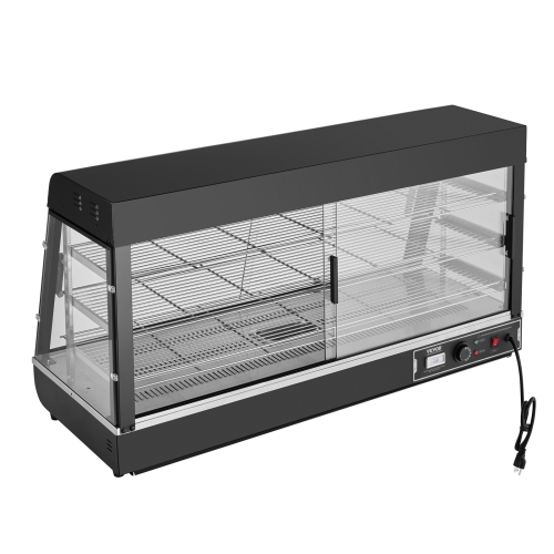 VEVOR 3-Tier Commercial Food Warmer Display, 1500W Food Display Warmer with Light, Adjustable Shelf and Temperature Display, 86℉~185℉ Steam Heating,