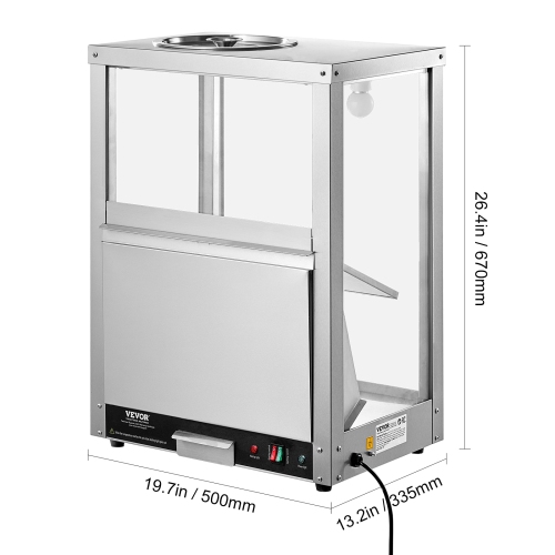 VEVOR 84.5QT Commercial Nacho Chip Warmer, Chip Warmer Machine with Heating Base and Warming Light, Nacho Machine with Deflection Board, Stainless