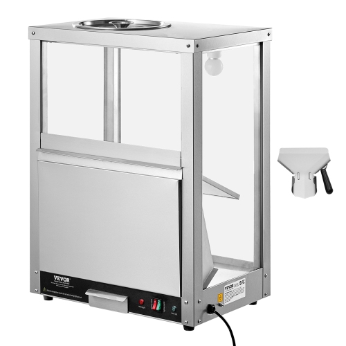 VEVOR 84.5QT Commercial Nacho Chip Warmer, Chip Warmer Machine with Heating Base and Warming Light, Nacho Machine with Deflection Board, Stainless