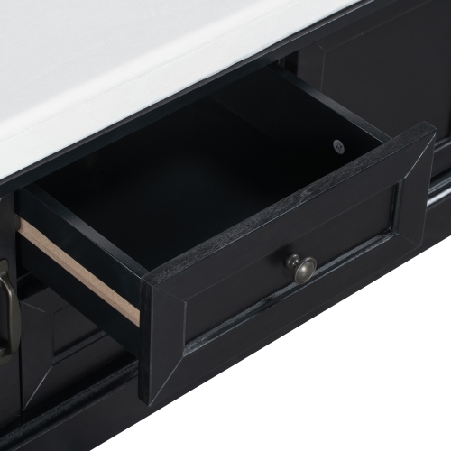 YOULIGHTS – Banc de rangement avec tablettes réglables et 4 portes, banc à chaussures avec coussin amovible pour entrée de couloir, chambre à