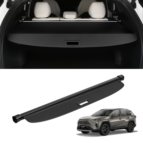 VEVOR Retractable Cargo Cover for Toyota, Upgraded Waterproof Trunk Cover Security Shield Shade for Toyota RAV4 2019-2024, UV Resistant Rear Trunk