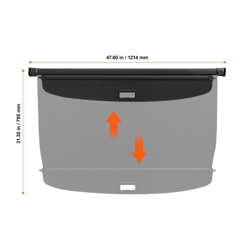 VEVOR Retractable Cargo Cover for Toyota, Upgraded Waterproof Trunk Cover Security Shield Shade for Toyota RAV4 2019-2024, UV Resistant Rear Trunk