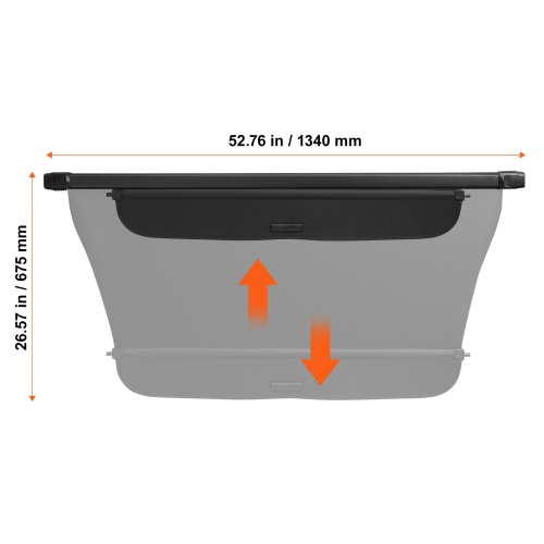 VEVOR Retractable Cargo Cover for Honda, Upgraded Waterproof Trunk Cover Security Shield Shade for Honda CRV 2023-2024, UV Resistant Rear Trunk Cover