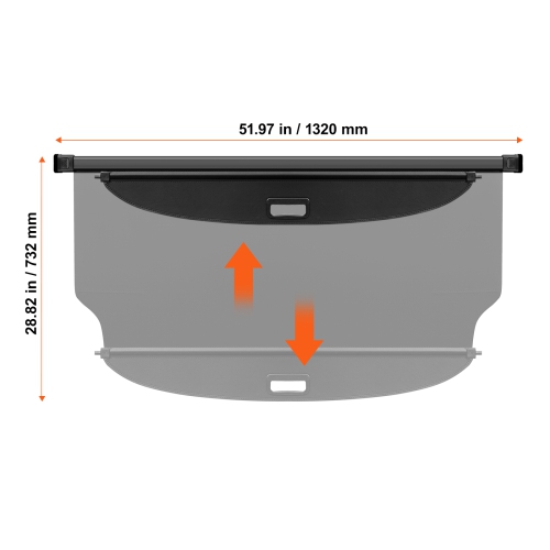 VEVOR Retractable Cargo Cover for Chevrolet, Waterproof Trunk Cover Security Shield Shade for GMC Terrain + Chevrolet Equinox 2018-2024, UV Resistant