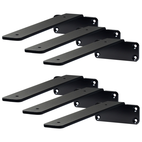 VEVOR  8”L X 4”W X 1.6”H 6 PCs, Shelf Bracket, Heavy Duty Floating Shelf Brackets, Brackets for Shelves, 5MM Thick Matte L Shelf Bracket, Steel