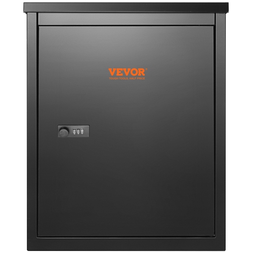 VEVOR 15.4" x 10.6" x 20.5" Package Delivery Boxes for Outside, Galvanized Steel Wall Mount Mailbox with Coded Lock, Anti-Theft Baffle, IPX3