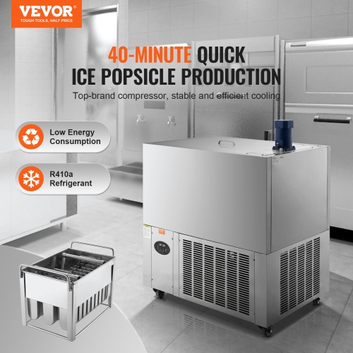 VEVOR 4 Mould Set - 120 PCS Commercial Popsicle Machine, Ice Pops Making Machine, Stainless Steel Commercial Ice Lolly Maker, Ice Sticks Popsicle