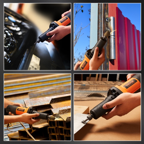 VEVOR 1/4" Die Grinder, Collet Variable Speed, Ergonomic Grip for Rust Removal, Grinding, Cutting, Polishing, Welding Repair, Deburring, with 1/4" &