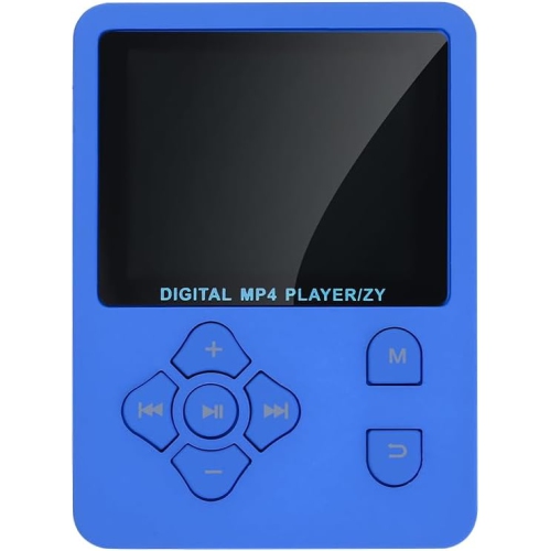 Blue Portable MP4 Music Player - 64GB Expandable Storage | AMV Video | Lightweight and Portable