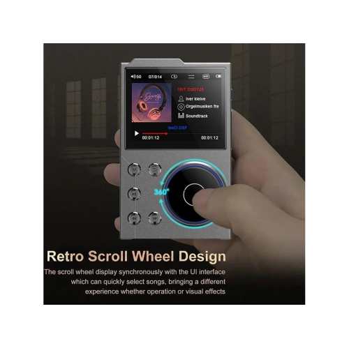 Portable MP3 music player – APT-X wireless transmission, HD display, Walkman, supports car/home audio [Black Gold-Bluetooth version-built-in