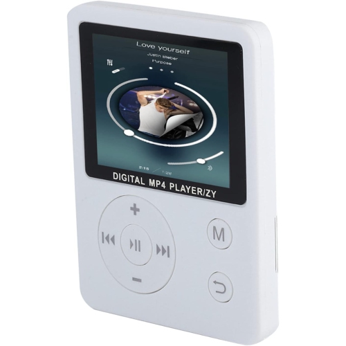Lecteur MP4 blanc ultra-mince - Carte 16&nbsp;Go TF incluse | Lecture MP3/AMV | Lecteur de musique | Walkman léger et portatif