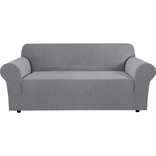 Image 1 of 5.. H.VERSAILTEX Stretch Sofa Covers Slipcovers – Soft, Thick Textured Jacquard Fabric with Elastic Bottom, Washable 3-Seat Couch Cover for Sofas 74"-88"
