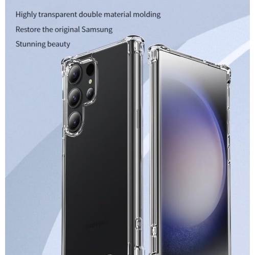 Samsung S23 Ultra Clear Case with Shockproof Bumper Durable Transparent Cover with Impact-Resistant Protection