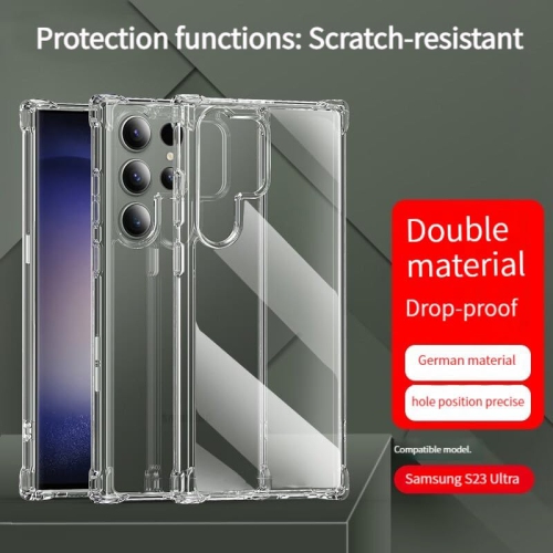 Samsung S23 Ultra Clear Case with Shockproof Bumper Durable Transparent Cover with Impact-Resistant Protection