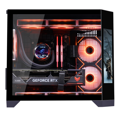 Uniway Gaming PC AMD Ryzen7 7700/ AIO Liquid Cooled/2TB Nvme SSD/32GB RAM/NVIDIA RTX 5070/ DLSS4 / VR AI Ready/ Build in LCD Screen/ Win11 Pro -