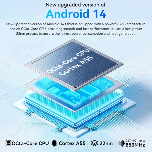 HiGrace C107 10-Inch Android 14 Tablet, Octa-Core Processor, 10GB RAM + 128GB ROM, 1TB Expandable, 1280x800 HD Display, Wi-Fi 6, Dual Camera, 5000mAh