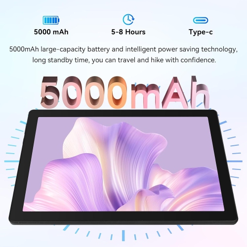 HiGrace C107 10-Inch Android 14 Tablet, Octa-Core Processor, 10GB RAM + 128GB ROM, 1TB Expandable, 1280x800 HD Display, Wi-Fi 6, Dual Camera, 5000mAh