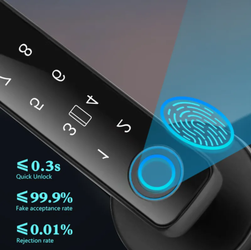 maxxus Electronic Smart Home Door Lock, Wireless Biometric Fingerprint Room, Silver