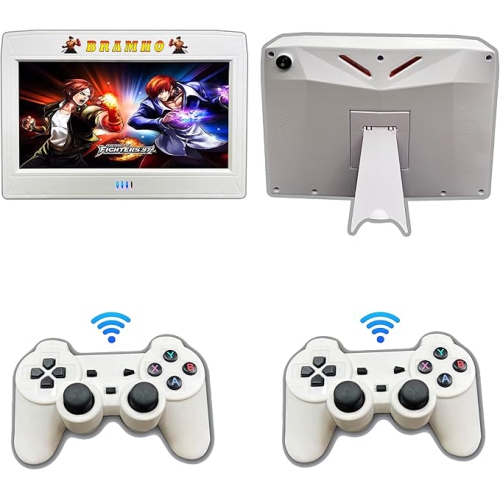 Maxxus Pandora Box 26800 en 1, console de jeu rétro portative avec écran 10&nbsp;po 1280 x 720P, pour 1 à 4 joueurs, blanc