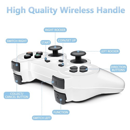 Maxxus Pandora Box 26800 en 1, console de jeu rétro portative avec écran 10&nbsp;po 1280 x 720P, pour 1 à 4 joueurs, blanc