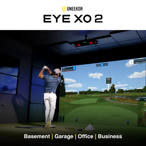 Uneekor Eye XO2 Golf Launch Monitor – 3-Camera Indoor Golf Simulator with 24 Data Points and Trouble Mat Compatibility, Compatible with Refine+,
