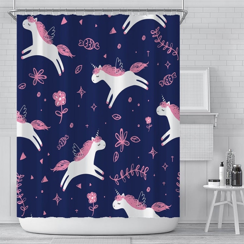 PANDACO Unicorn Fabric Shower Curtain (72" x 72")