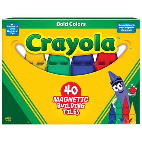 Crayola Bold Colours Magnetic Building Tiles - 40 Pieces