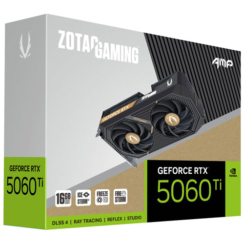 Carte graphique GeForce RTX 5060 Ti AMP 16 Go GDDR7 de ZOTAC Gaming