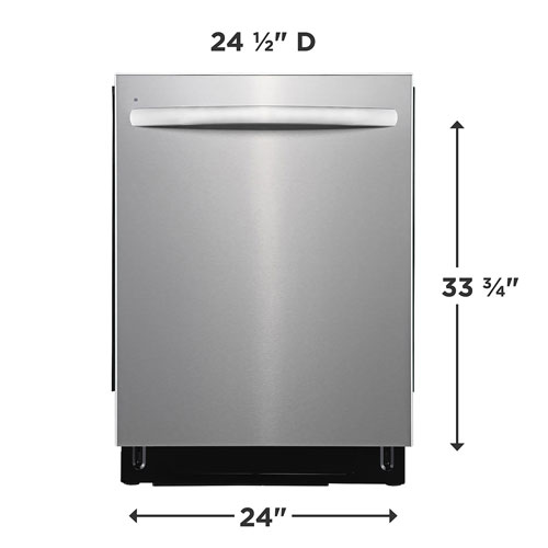 Frigidaire 24" 49dB Built-In Dishwasher with Stainless Steel Tub & Third Rack (FDSH4502BF) - Stainless