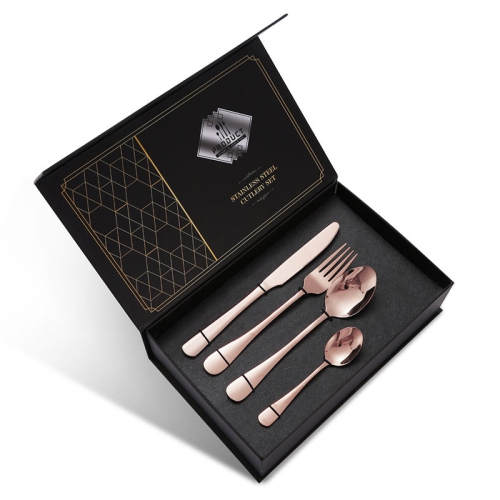 PANDACO Flat Rose Gold Utensils Set